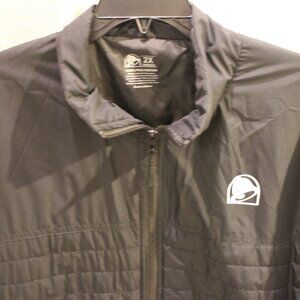 Taco Bell Team Unisex Black Puffer Jacket Logo Full Zip Work Size XXL